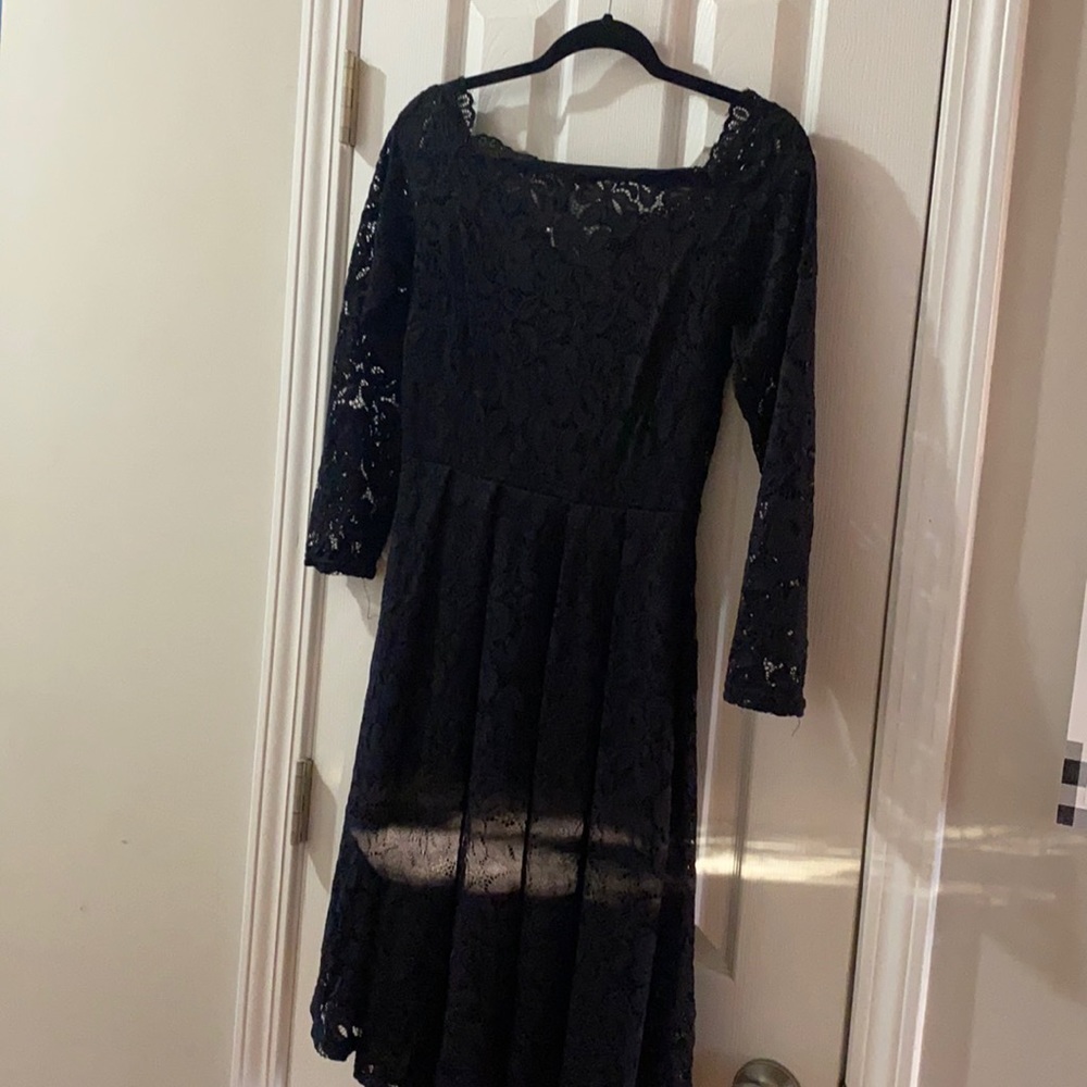 Black lace A -line dress